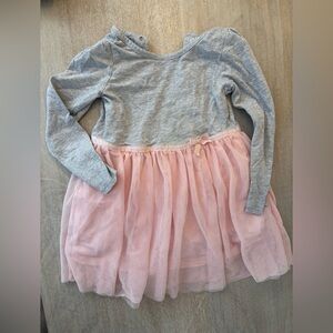 3t Carters Girls Gray and pink long sleeve tulle dress